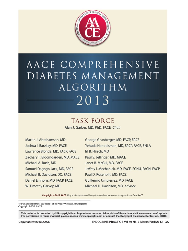 Aace Comprehensive Diabetes Management Algorithm 2013 Diabetes