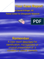 Writing Your Case Report: Lisa Zaynab Killinger, DC Palmer Center For Chiropractic Research