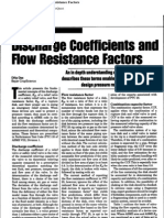 Discharge Coefficients and Flow Resistance Factors