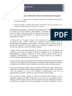 Corte Superior de Lima Emitió Fallo A Favor de La Reforma Del Transporte - Nota de Prensa - 118