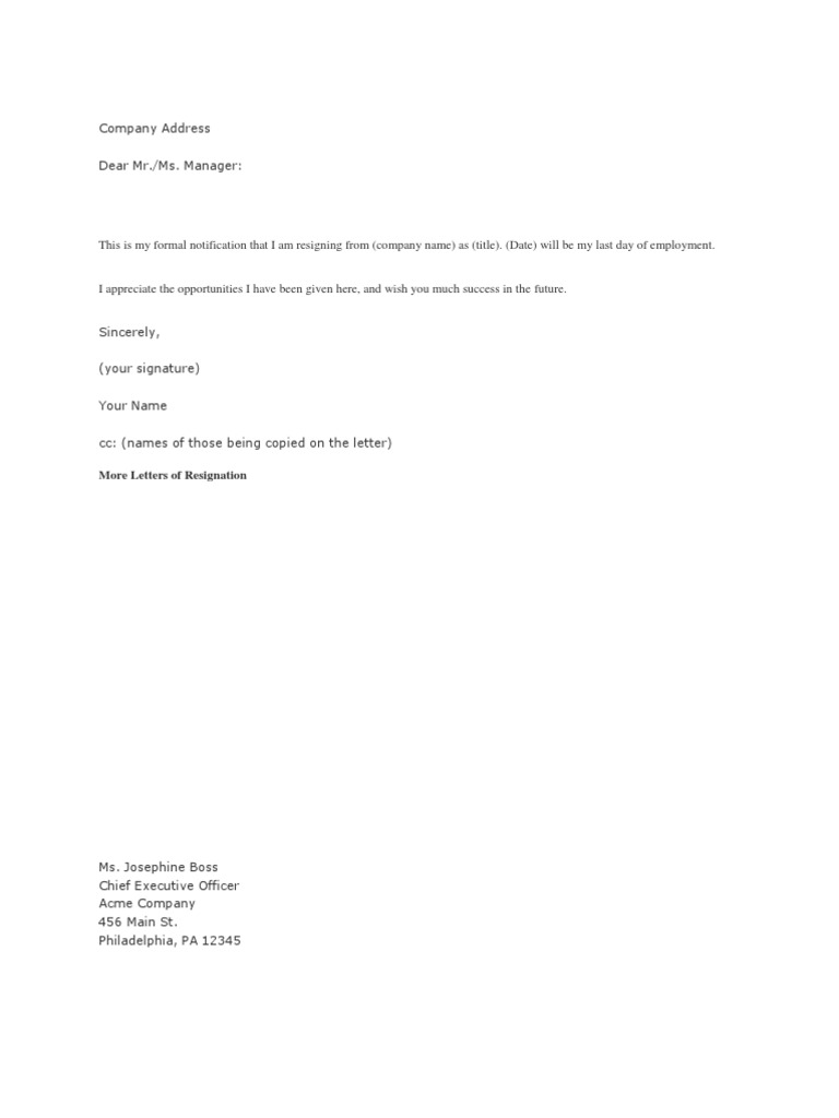 Resignation Letter | Business | Personal Growth | Free 30-day Trial