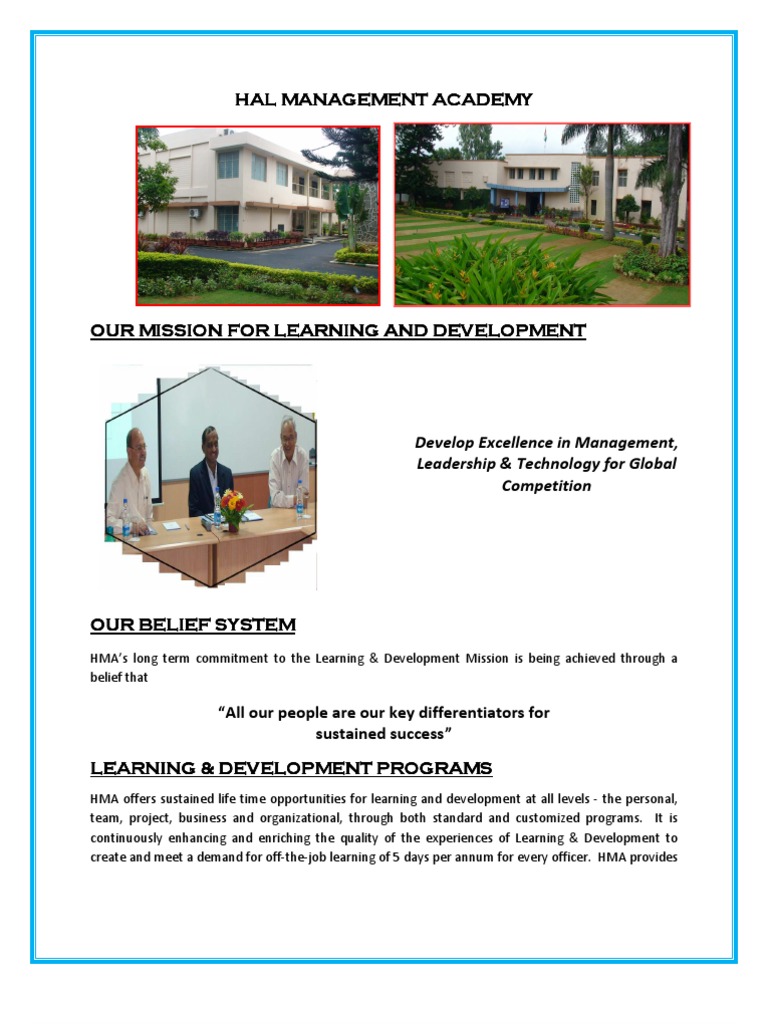 HAL Management Academy PDF Classroom Professional Certification