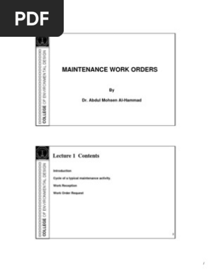 Maintenance Work Orders