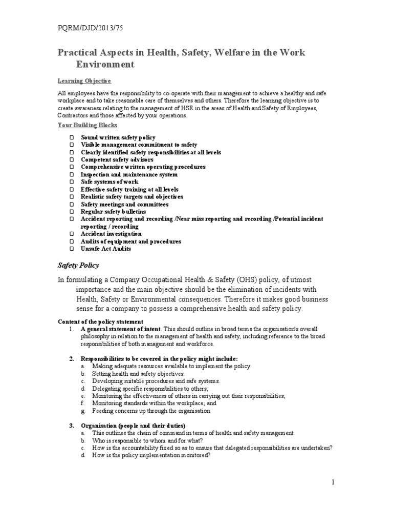 Occupational Health & Safety Management | PDF | Occupational Safety And ...