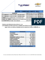 Lista de Precios Camiones Mayo 2013