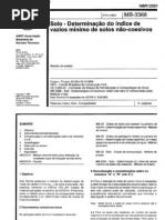 NBR 12051 MB 3388 - 1991 -  Solo, Determinacão do indice de vazios mínimos de solos não-coesivos