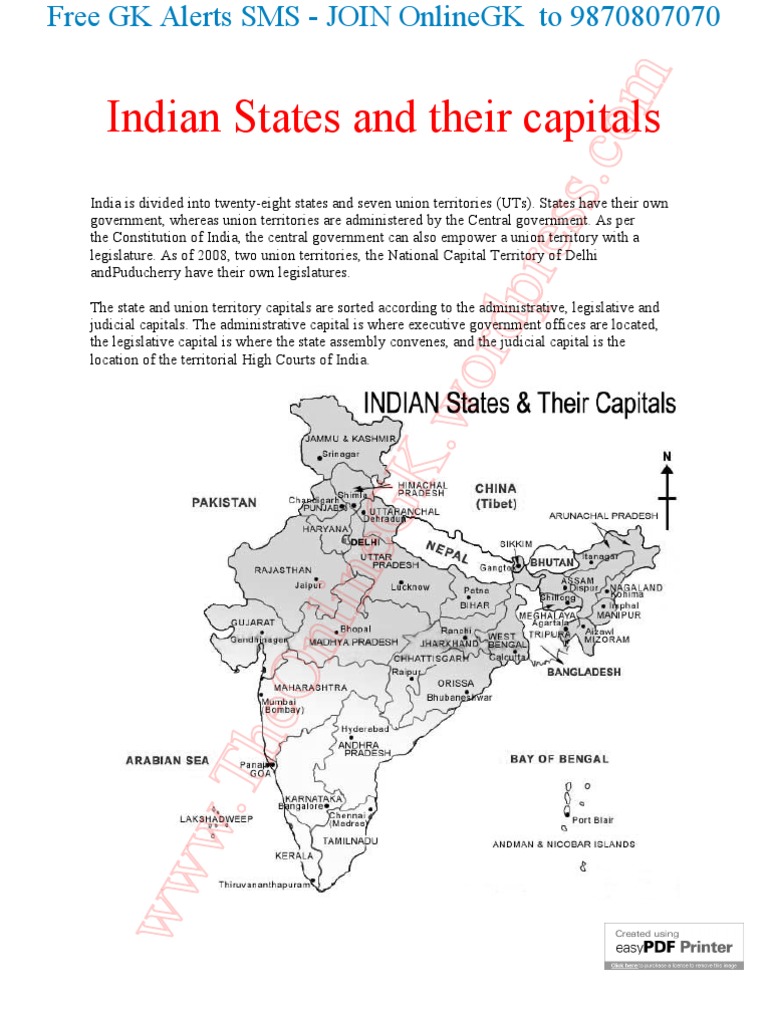 Indian States and Union Territories Overview | PDF | Sociolinguistics ...