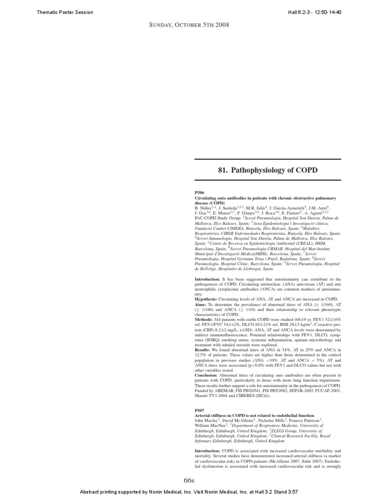 Autoantibodies and COPD Pathophysiology | PDF | Chronic Obstructive ...