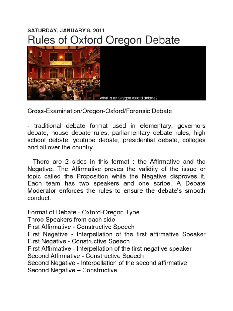 Rules of Debate | Question | Fallacy