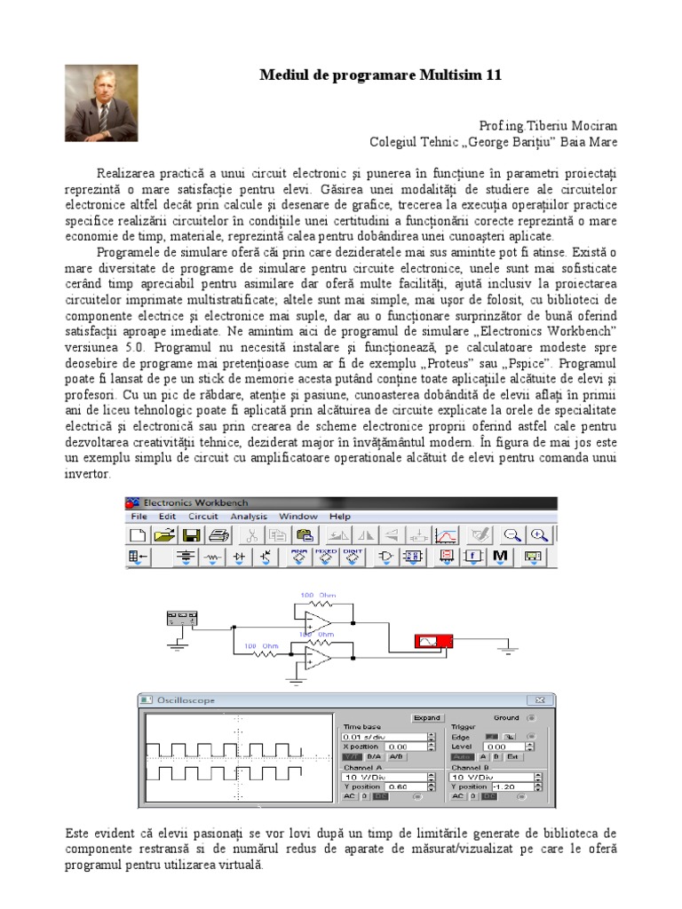 Mediul de Programare Multisim 11 | PDF