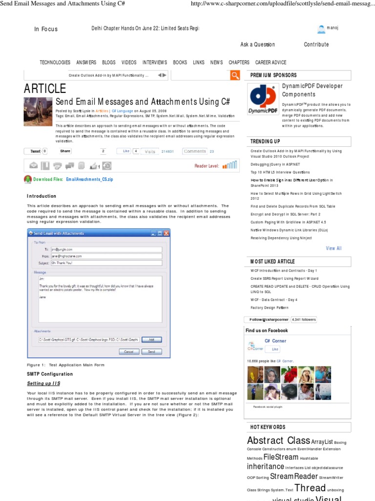 how to send email with pdf attachment in c#