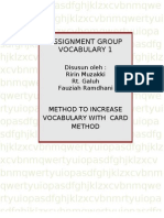 Assignment Group Vocabulary 1: Method To Increase Vocabulary With Card Method