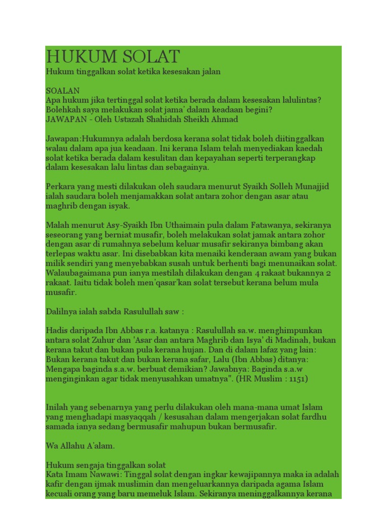 Hukum Solat Pdf
