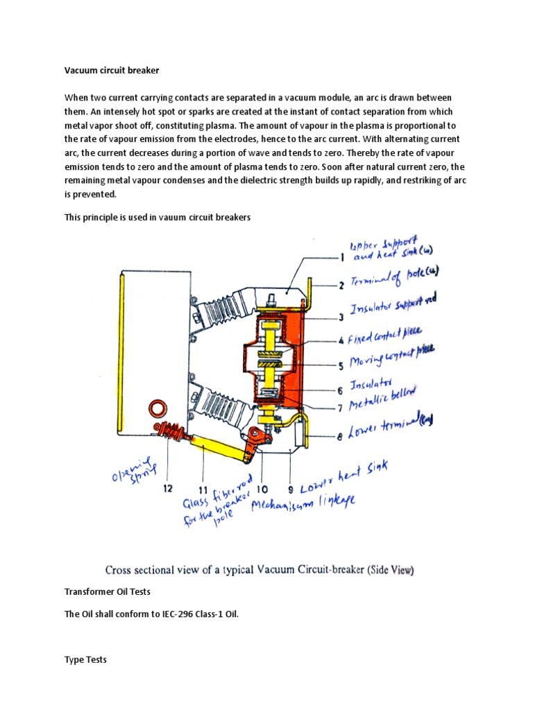 Vacuum Circuit Breaker | PDF | Transformer | Inductor