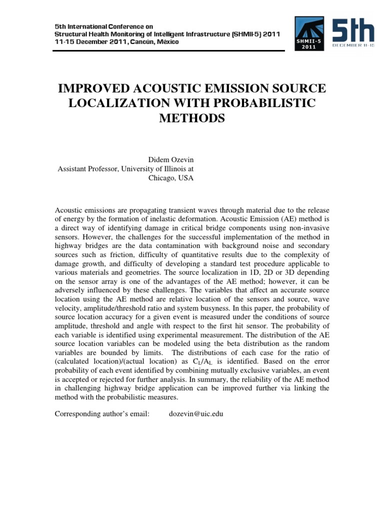 Probabilistic AE Source Localization | PDF | Amplitude | Waves
