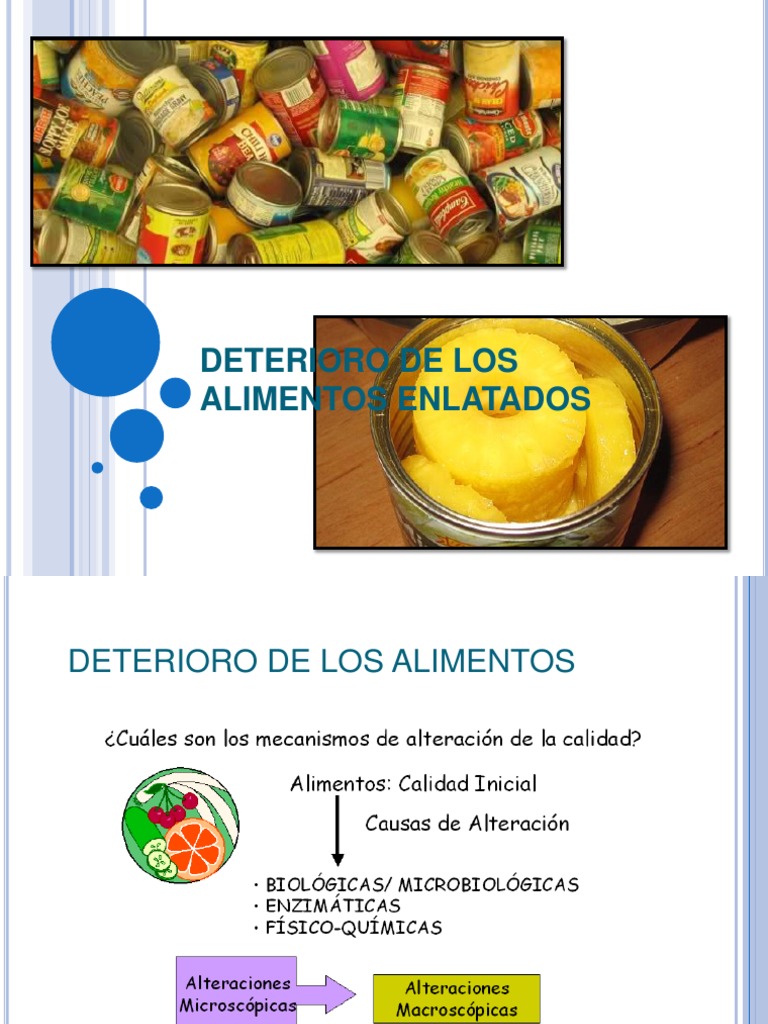 Deterioro de Los Alimentos Enlatados | PDF | Descomposición ...