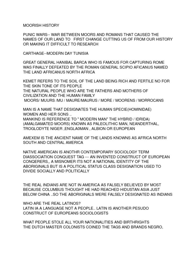 Moorish History | PDF | Moors | Race (Human Categorization)