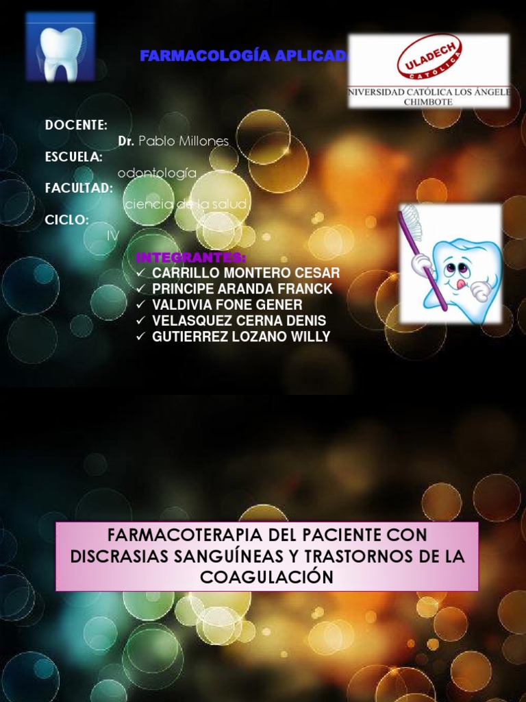 Farmacoterapia en Discrasias Sanguíneas | PDF | Coagulación | Plaqueta