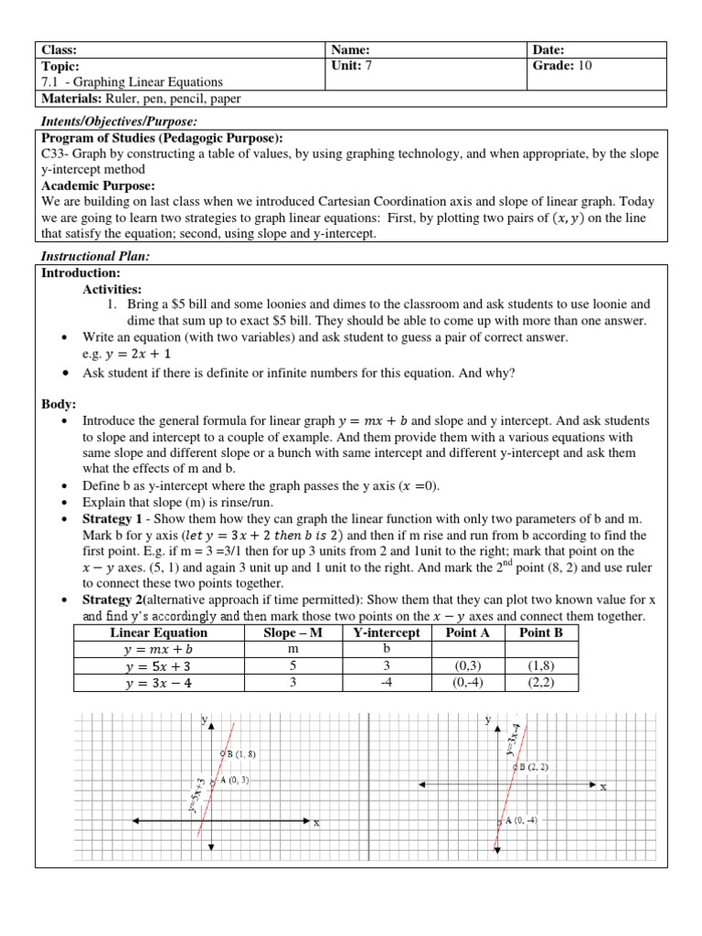 Lessons | PDF | Equations | Cartesian Coordinate System