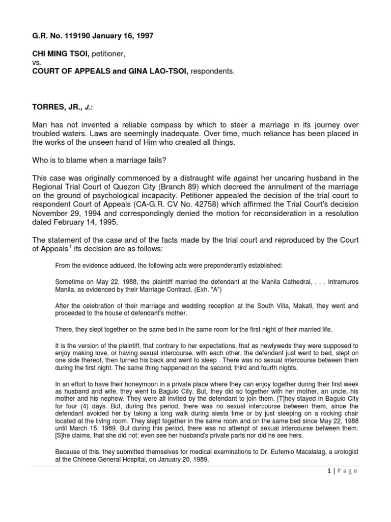 Marriage Annulment Due to Non-Consummation | PDF | Pleading | Marriage