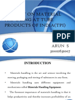 A Study On Material Handling at Tube Products of India (Tpi) : Arun S 310011631007