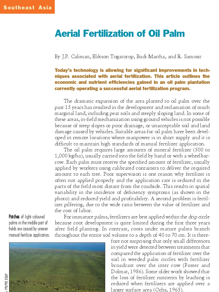 Aerial Fertilization Techniques for Oil Palm | PDF