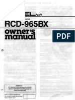 Rotel Rcd965bx English User's Guide