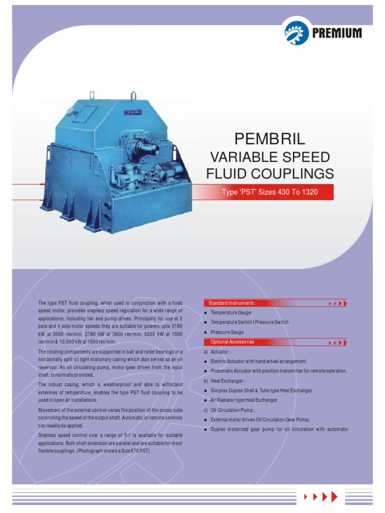 Fluid Coupling (Scoop Type)Pst_rating_selection Engines Actuator