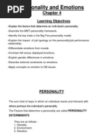 Chapter 4 OB Personality and Emotions