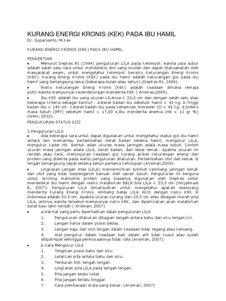 Kurang Energi Kronis Kurang Energi Kronis