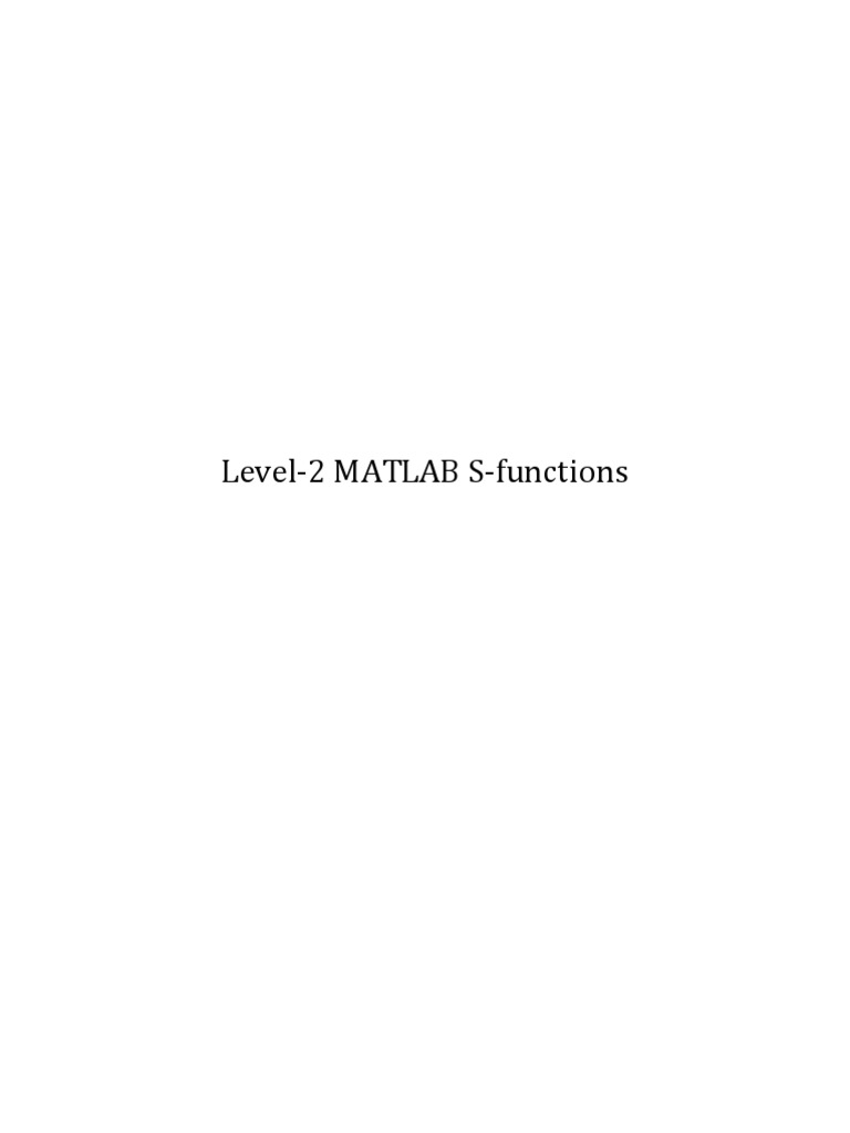 Level-2 MATLAB S-Functions | PDF | Class (Computer Programming ...