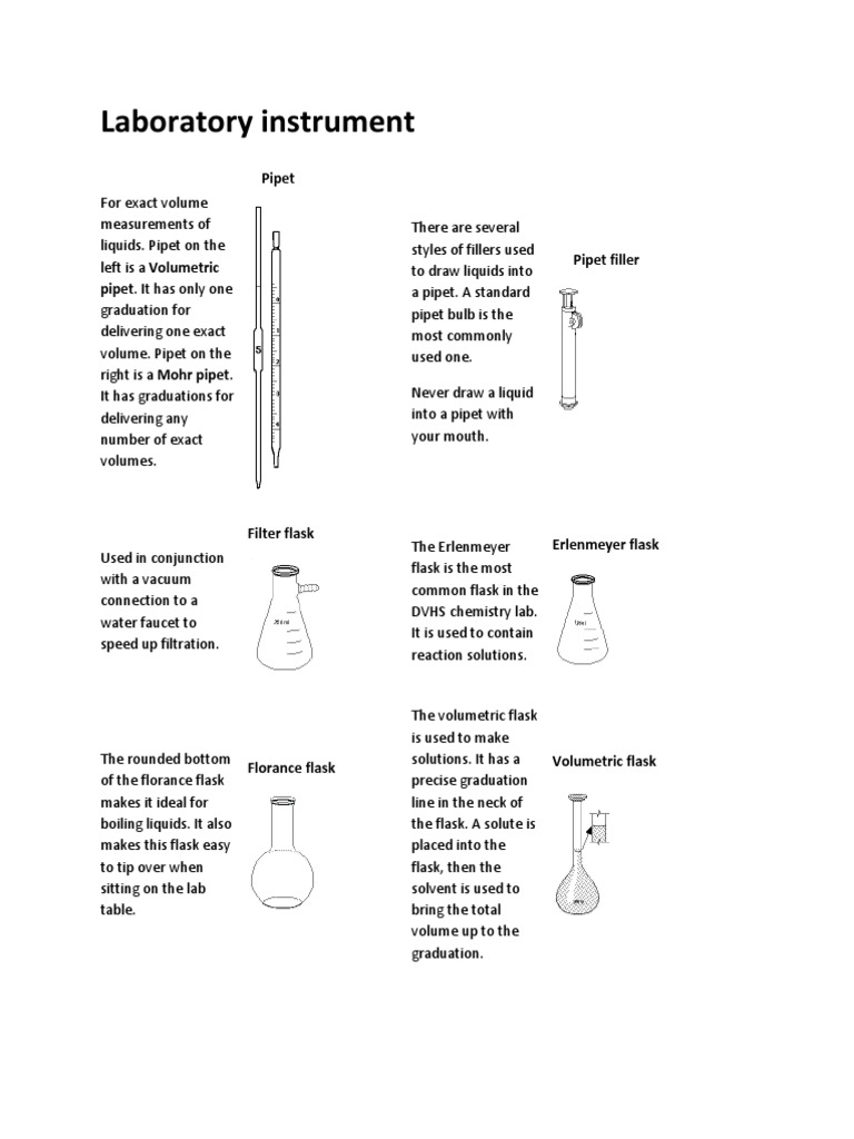 Essential Laboratory Instruments Guide | PDF | Filtration | Solution