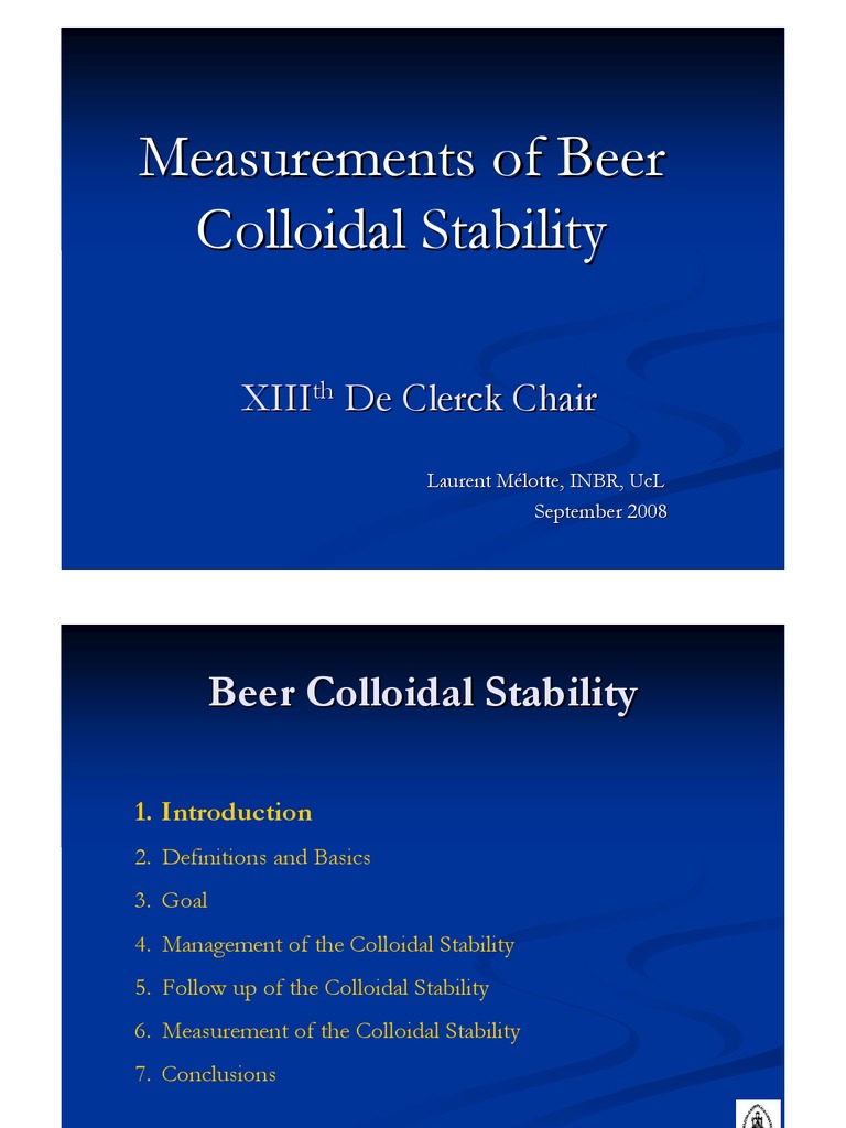 Beer Colloidal Stability PDF Beer Polyphenol