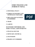 Economic Policies and Reforms in Nepal