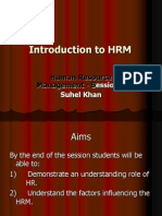 Introduction To HRM Lecture 1