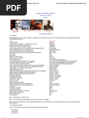 Spore Cheats Codes Cheat Codes Walkthrough Guide Faq Unlockables For Pc Cheating In Video Games Leisure