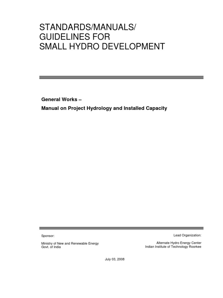 Guidelines for Small Hydro Development | PDF | Flood | Discharge ...