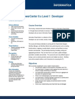 Informatica Powercenter 9.X Level 1 Developer: Course Description
