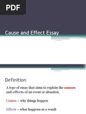Cause and Effect Essay