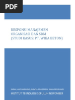 Download Responsi Manajemen Organisasi  Sumber Daya Manusia Studi Kasus PT Wika Beton by Rama Renspandy SN155310937 doc pdf