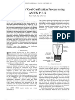 Coal Gasification Using Aspen