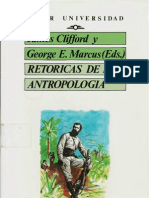 Clifford James y Marcus George E Eds Retoricas de La Antropologia