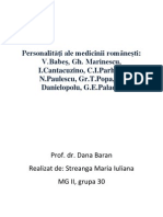 Personalităţi Ale Medicinii Româneşti