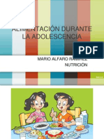 Alimentación Durante La Adolescencia: Mario Alfaro Ramírez Nutrición