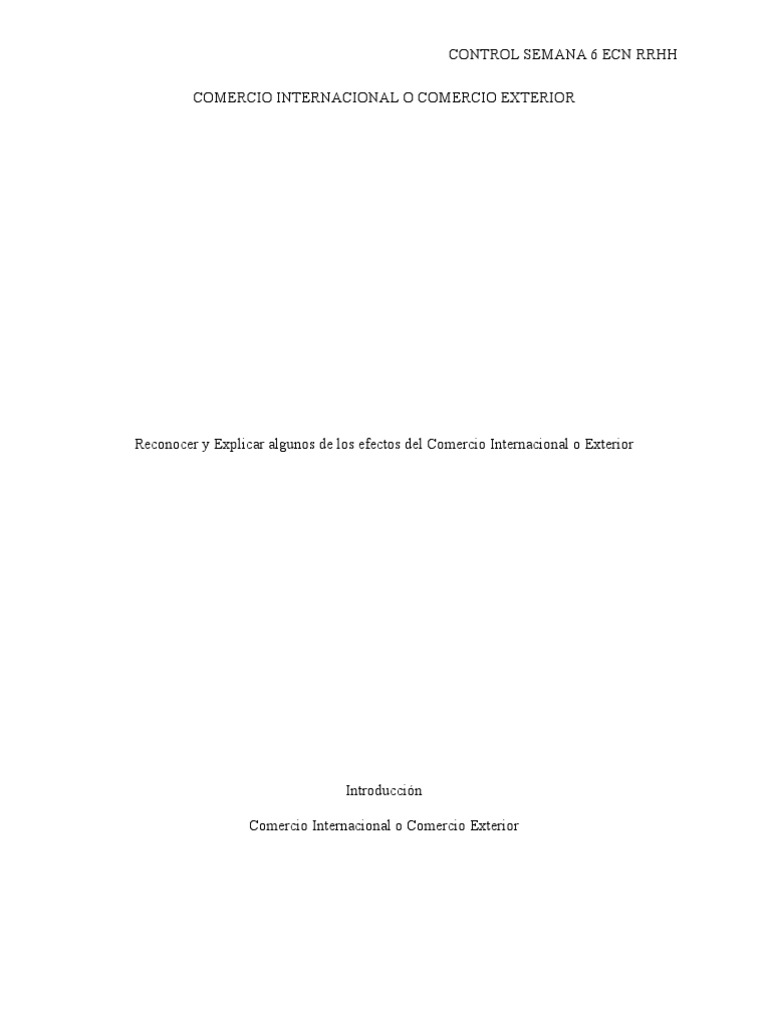 Efectos del Comercio Internacional | PDF | Excedente económico | El ...
