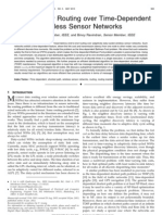 Least-Latency Routing Over Time-Dependent Wireless Sensor Networks