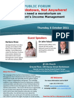Flyer For Income Management Public Forum
