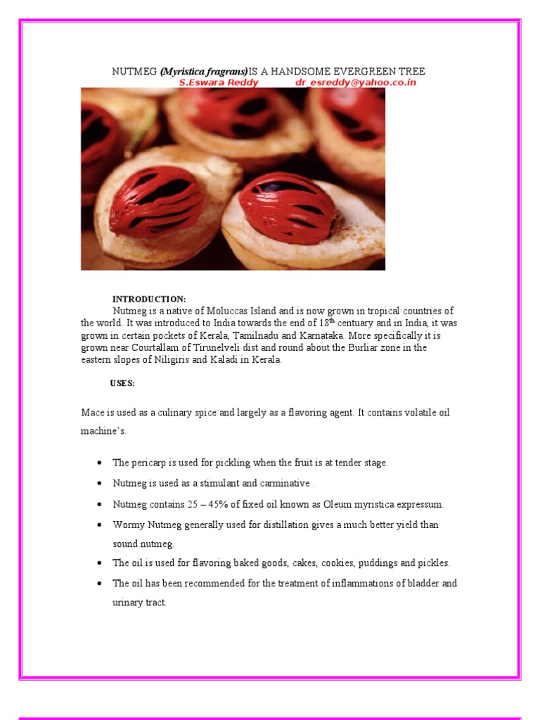 Nutmeg Cultivation and Varieties Guide | PDF | Nutmeg | Sowing