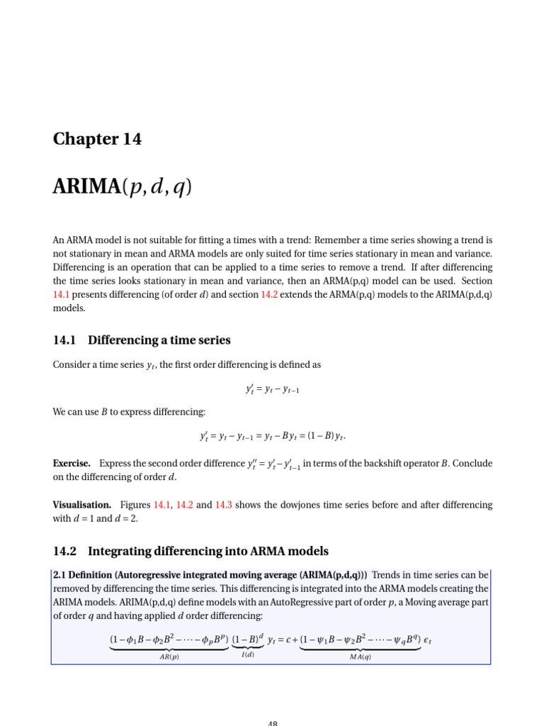 ARIMA(p,d,q) model Autoregressive Integrated Moving Average