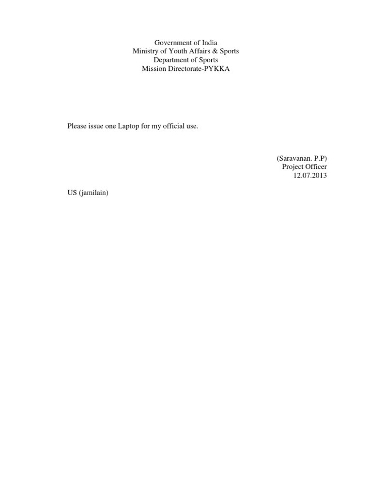 Government of India Ministry of Youth Affairs & Sports Department of ...